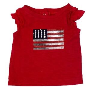 Koala Kids Patriotic USA Sequin T-shirt Red 0-3M